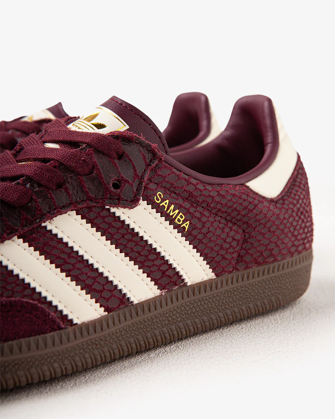 adidas Samba OG Maroon/Cream White Snakeskin - Image 4