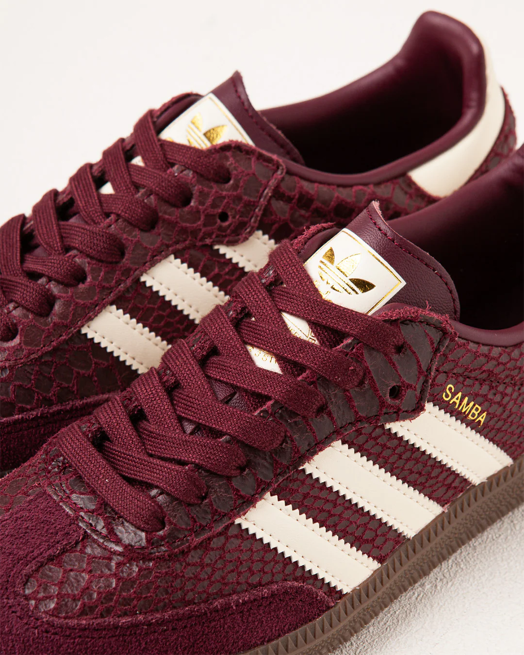 adidas Samba OG Maroon/Cream White Snakeskin - Image 5