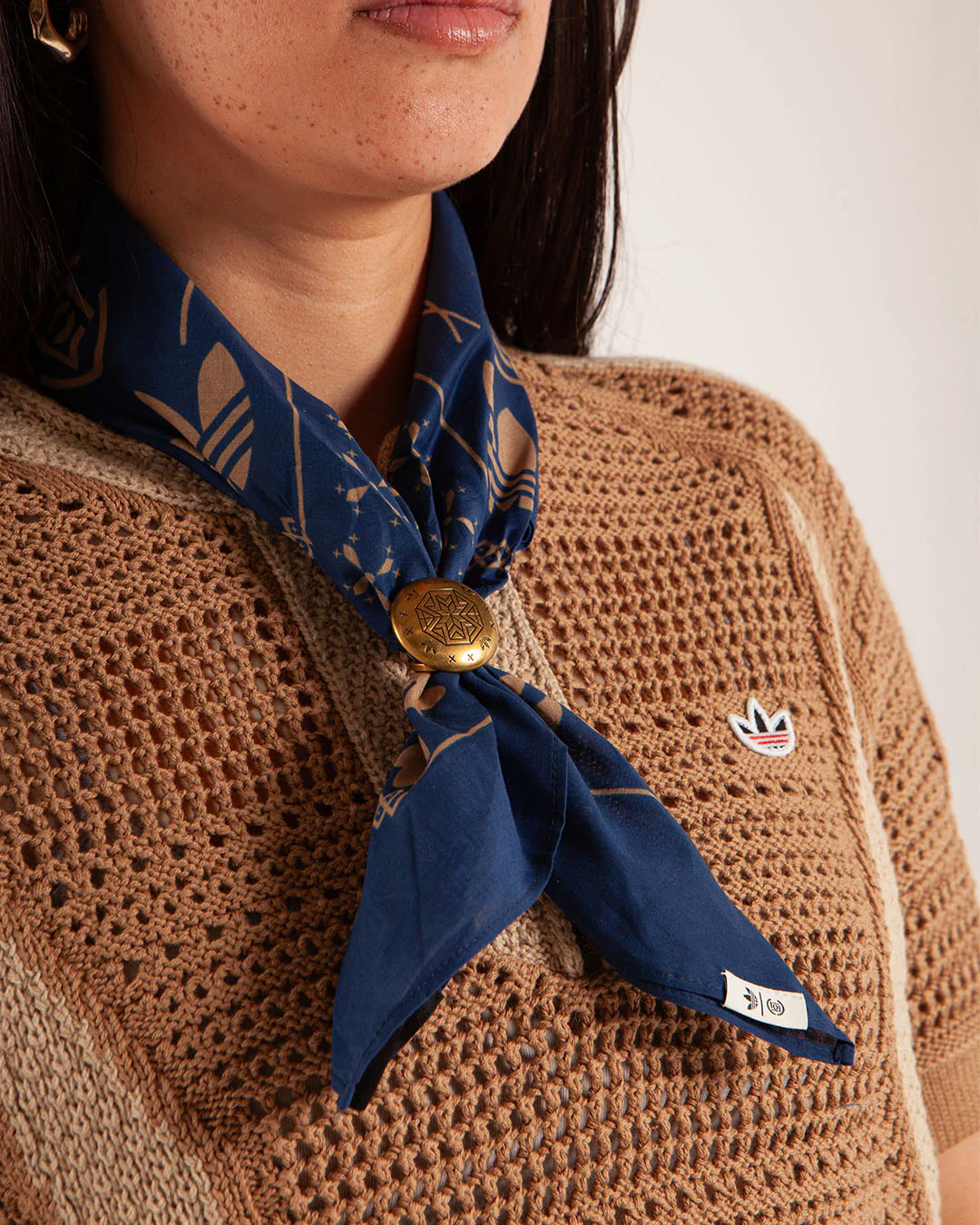 adidas x CLOT Bandana Indigo/Cardboard - Image 3