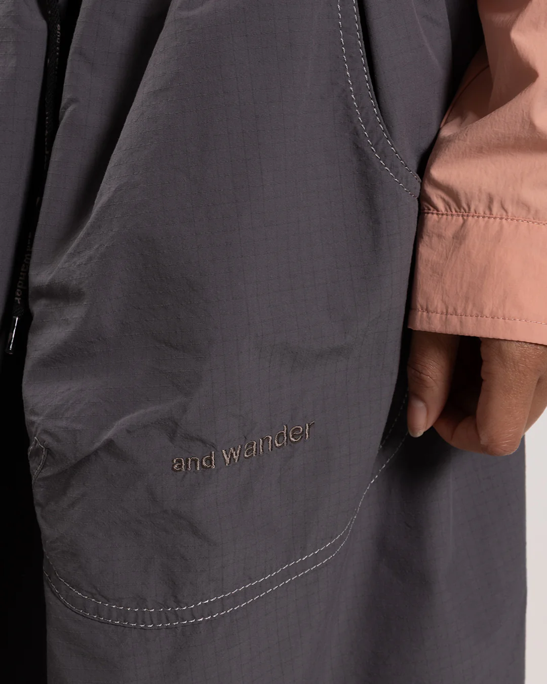 and wander CORDURA Cotton Rip Skirt Gray - Image 4