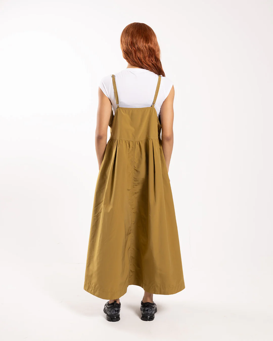 and wander Oversized Cargo Dress Yellow Olive - Image 3