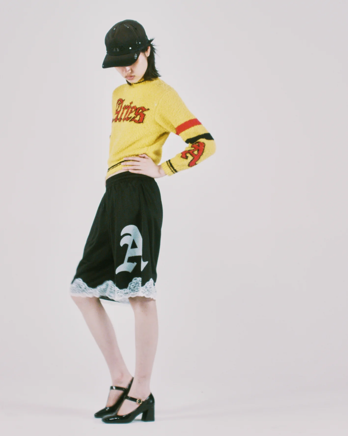 Aries Arise Acid Boucle Knit Crew Yellow - Image 5