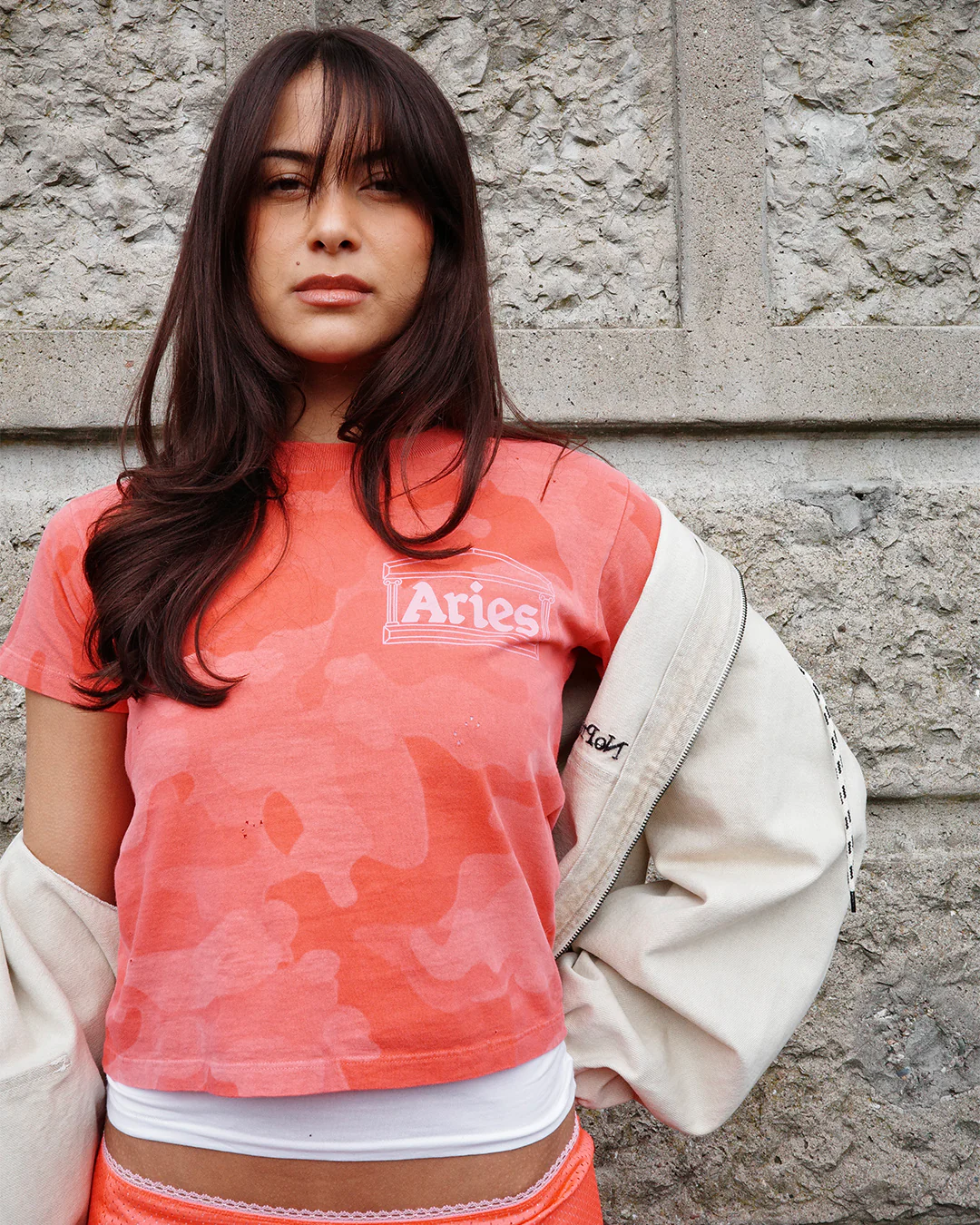 Aries Arise Aged Camo SS Tee Baby Pink - Image 8
