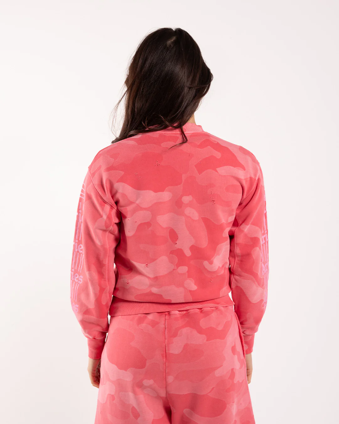 Aries Arise Aged Column Camo Sweat Pink - Image 3