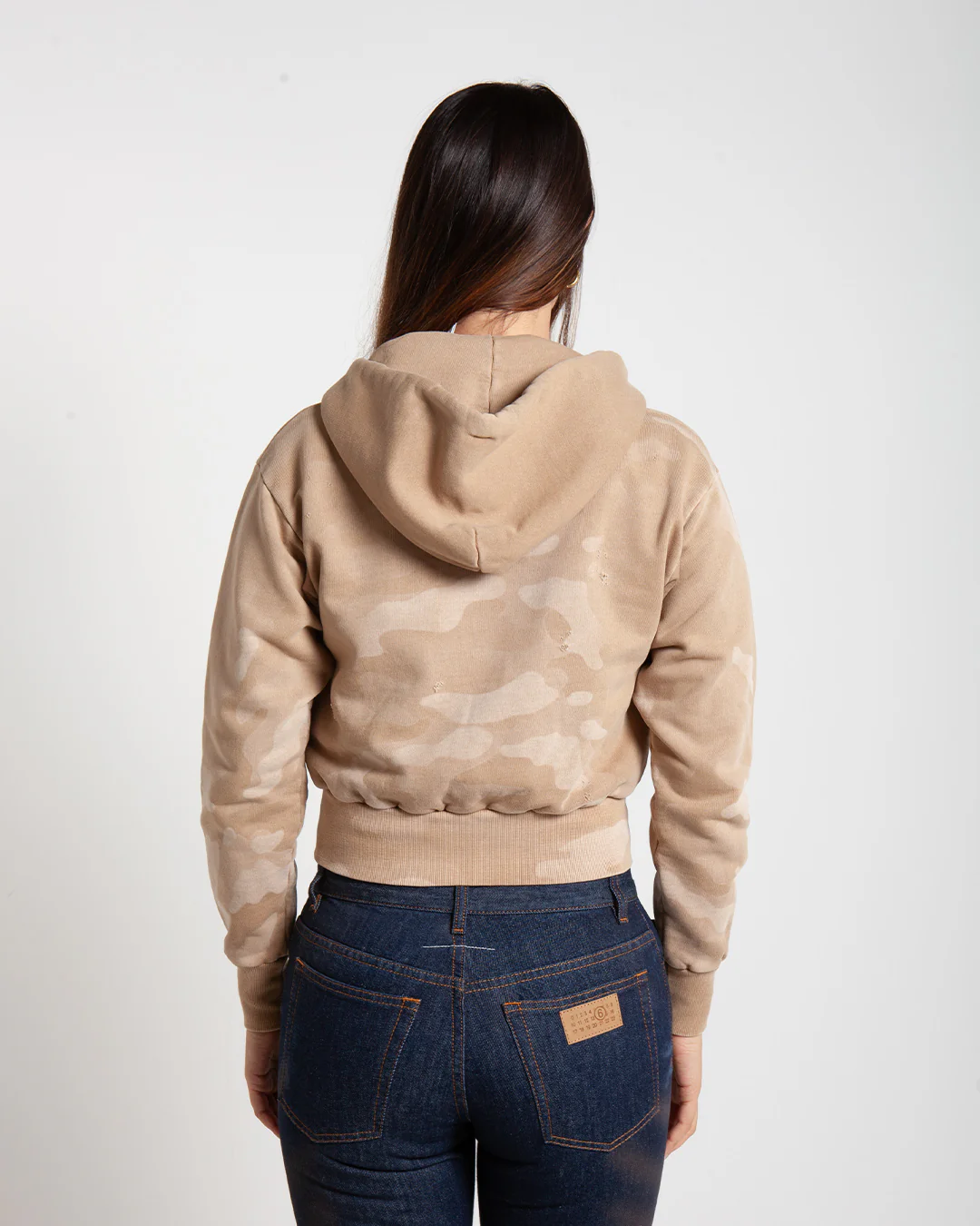 Aries Arise Aged Temple Camo Zip Through Hoodie Desert - Image 3