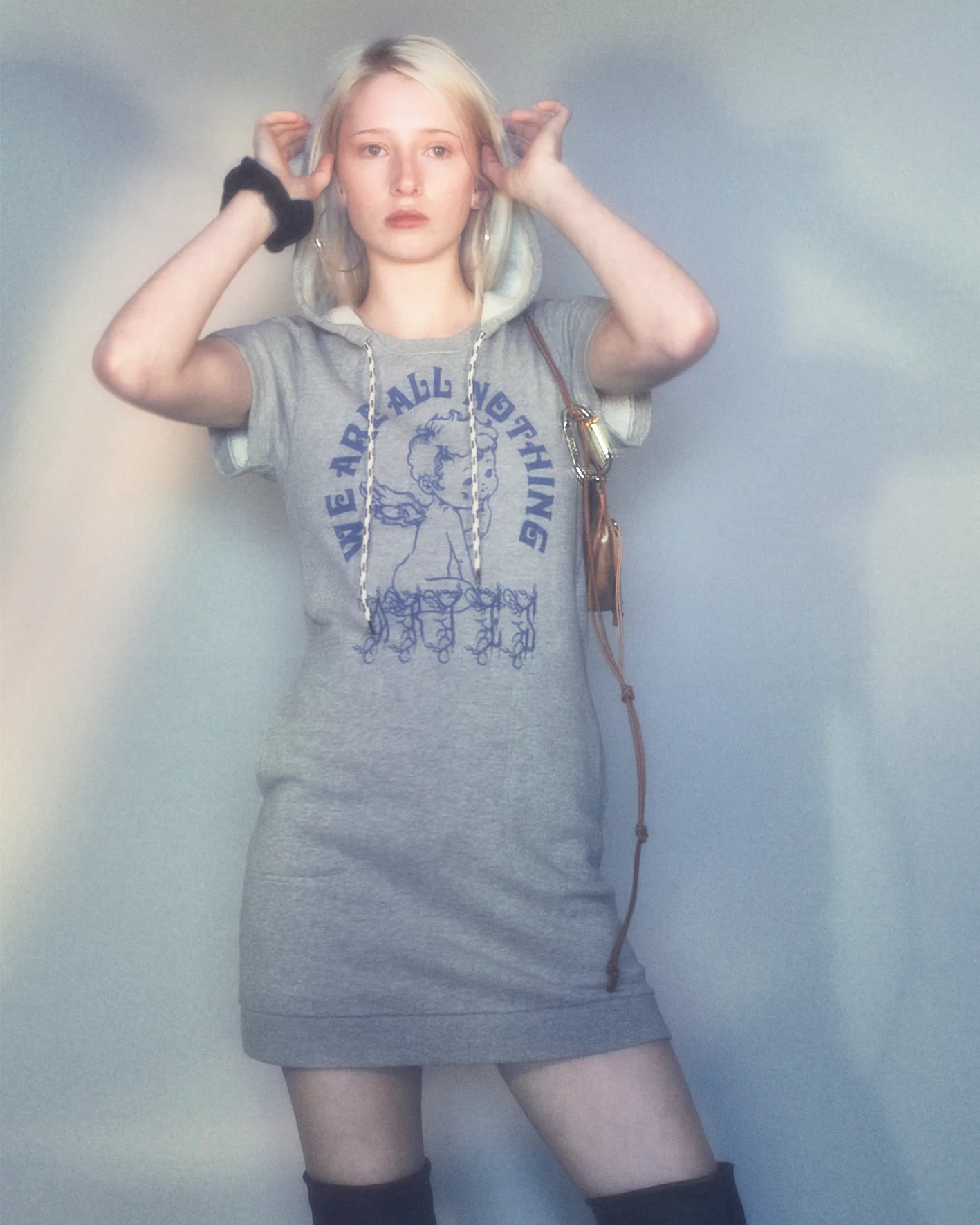 Aries Arise Angel of Nothing Hooded Dress Grey - Image 5