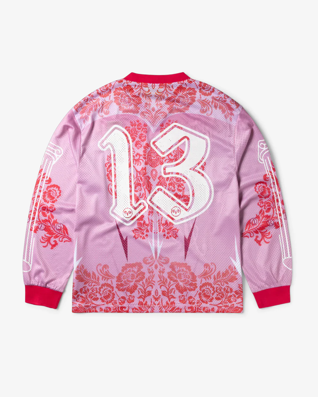 Aries Arise Graphic Gothic Lace Airtex LS Tee Pink - Image 6
