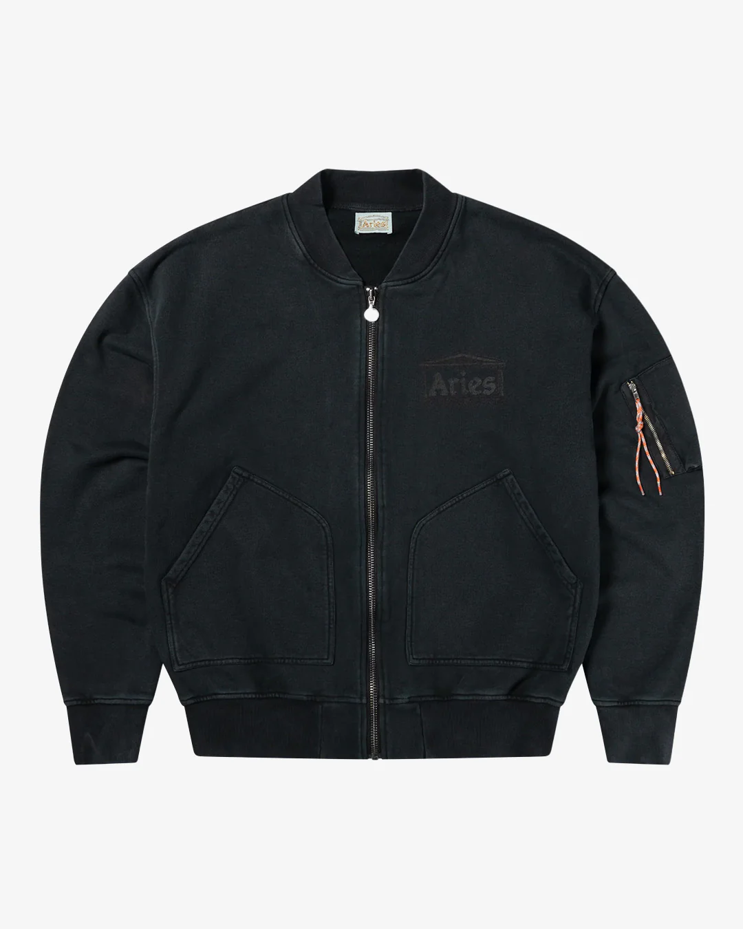 Aries Arise Premium Faded Temple Bomber Black - Image 4