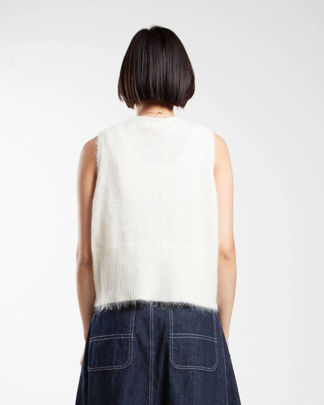 Beams Boy O.China Button Vest Off White - Image 3