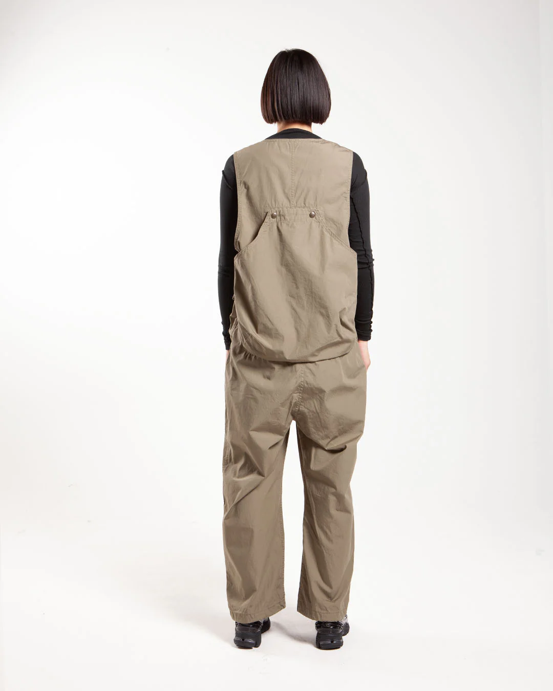 Beams Boy O.Weather Cloth Hunting Vest Jumpsuit Olive - Image 3