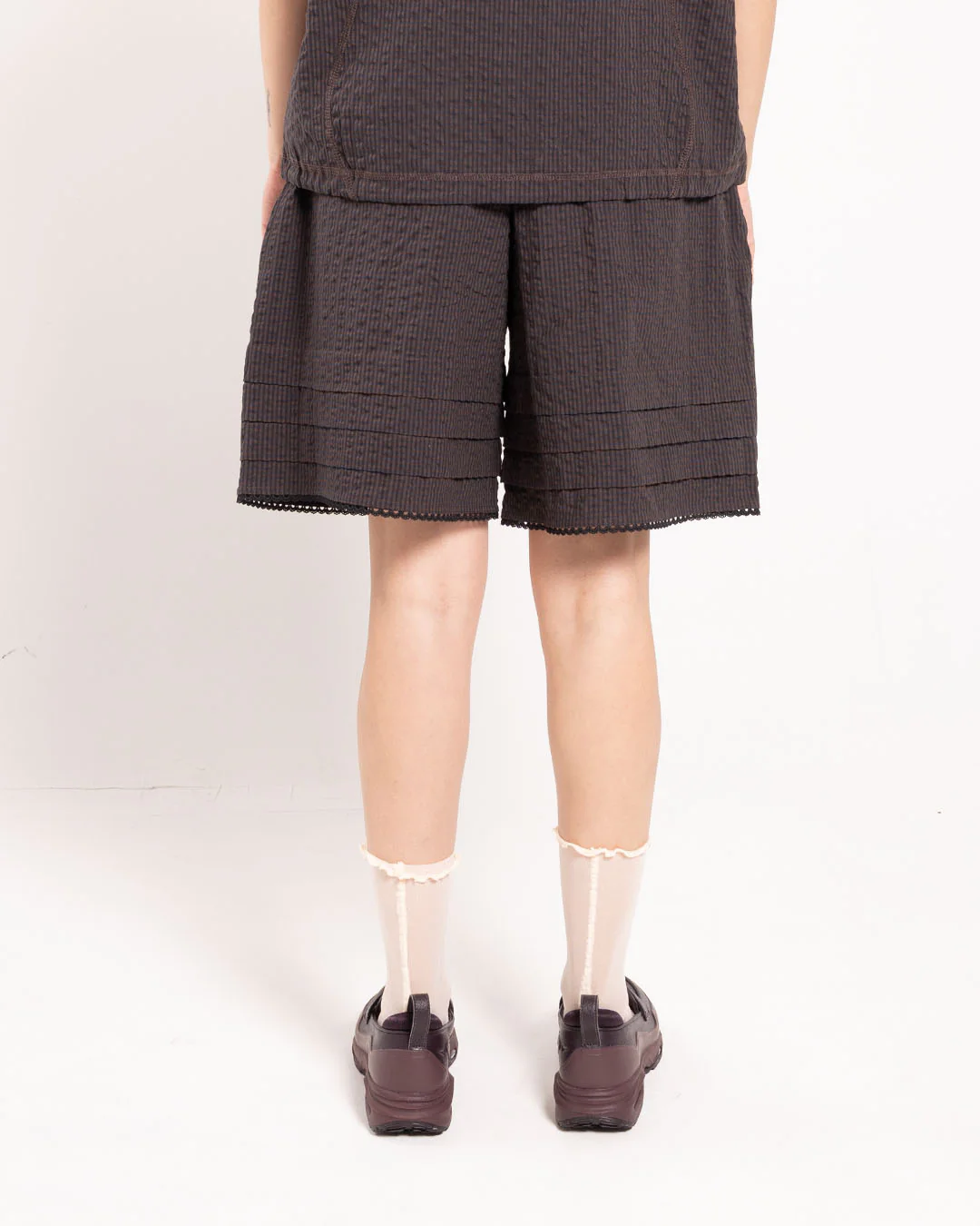 Brain Dead Gingham Shorts Black - Image 3