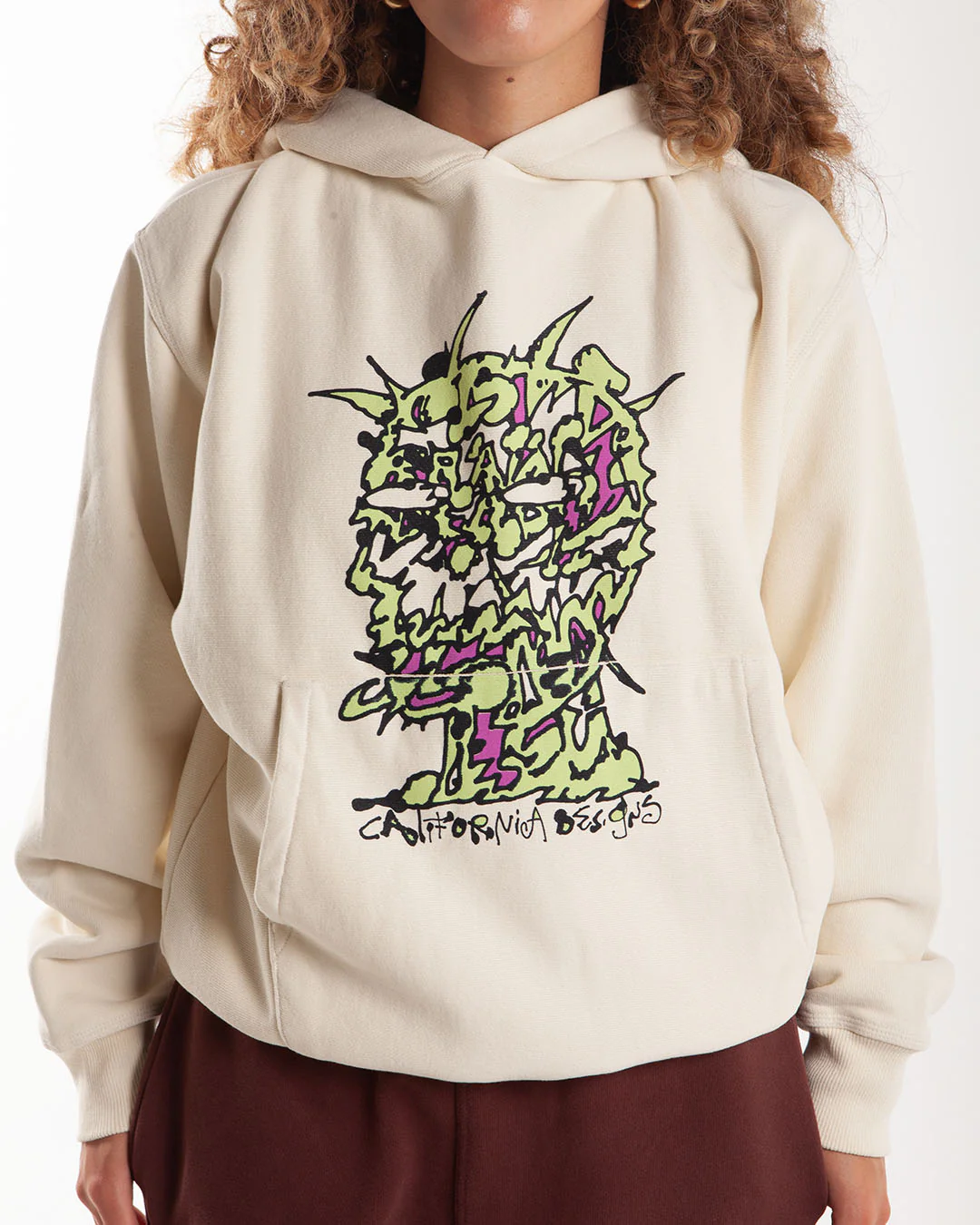 Brain Dead Scrambled Head Hoodie Natural - Image 4