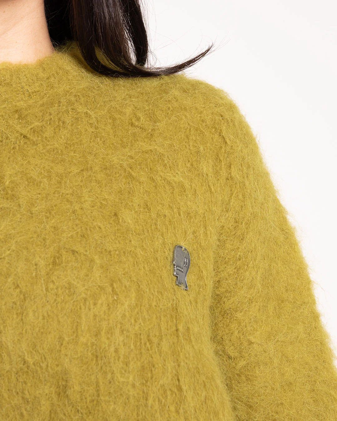 Brain Dead Super Hairy Boxy Knit Sweater Lime - Image 4