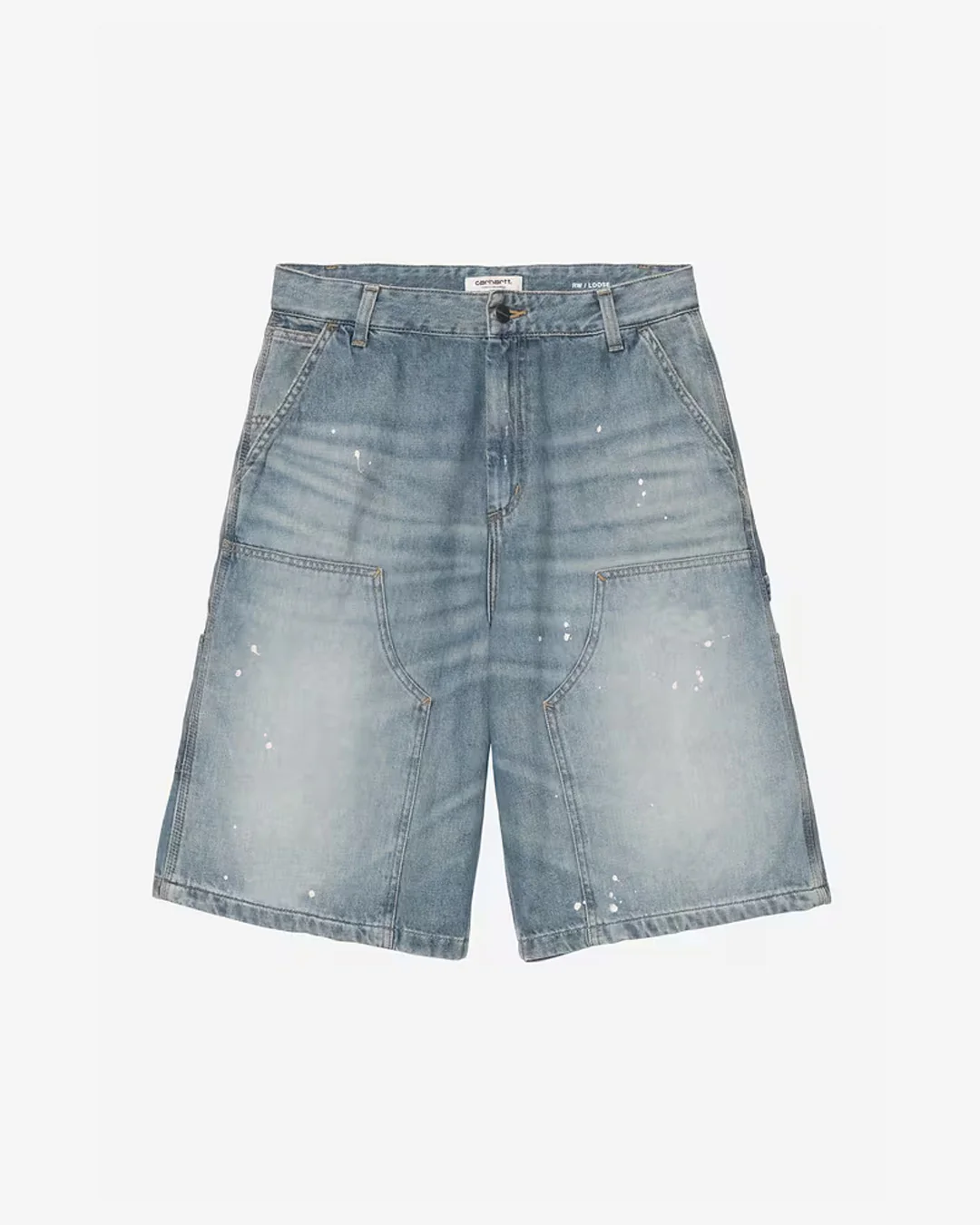 Carhartt WIP W' Nixon Double Knee Short Blue Destroy Wash/Splatter