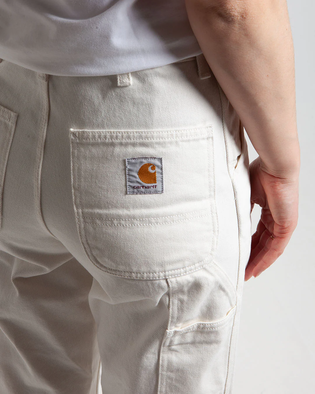 Carhartt WIP Single Knee Pant White Rinsed - Image 4