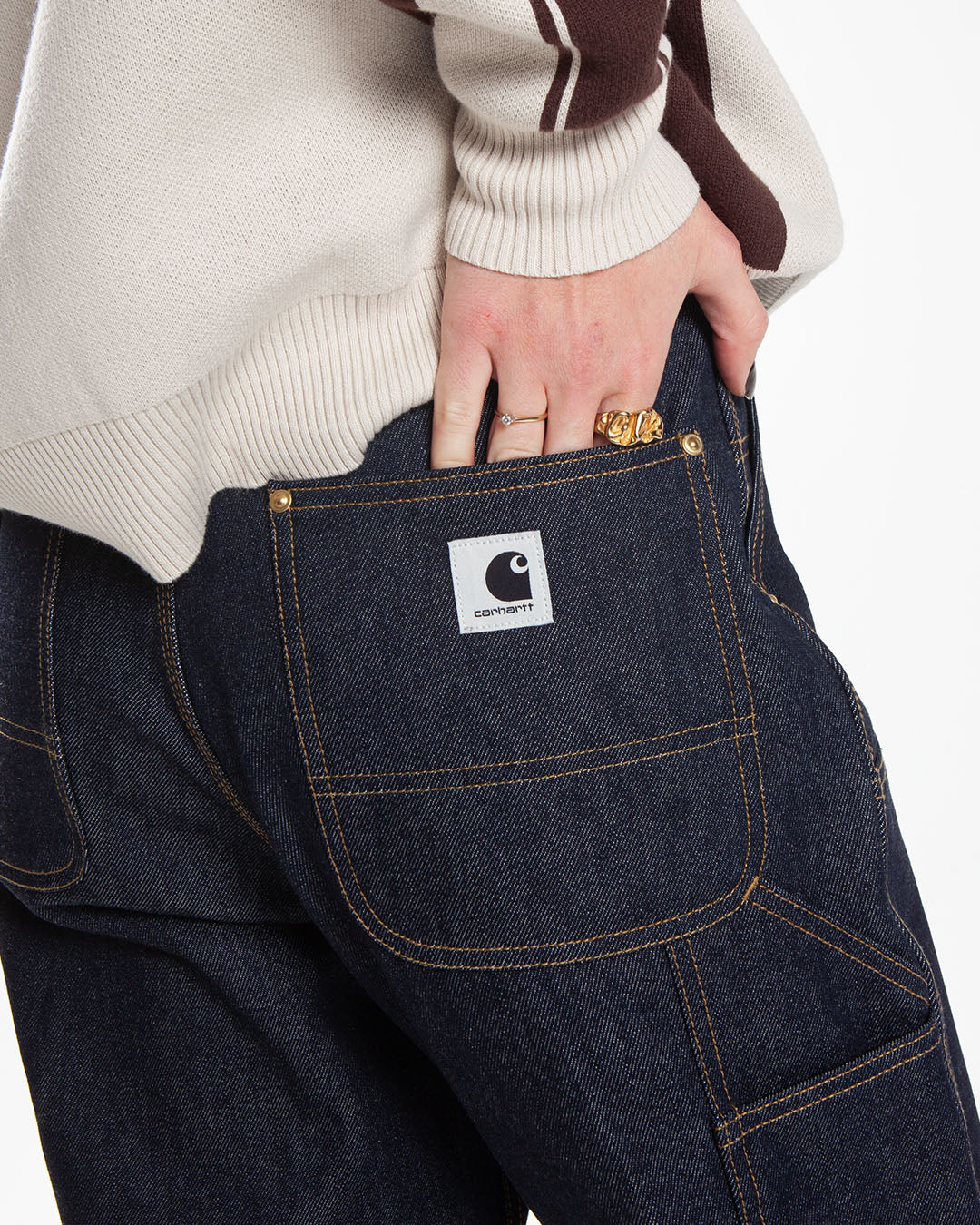 Carhartt WIP W' Brandon Double Knee Pant Blue Rigid - Image 7