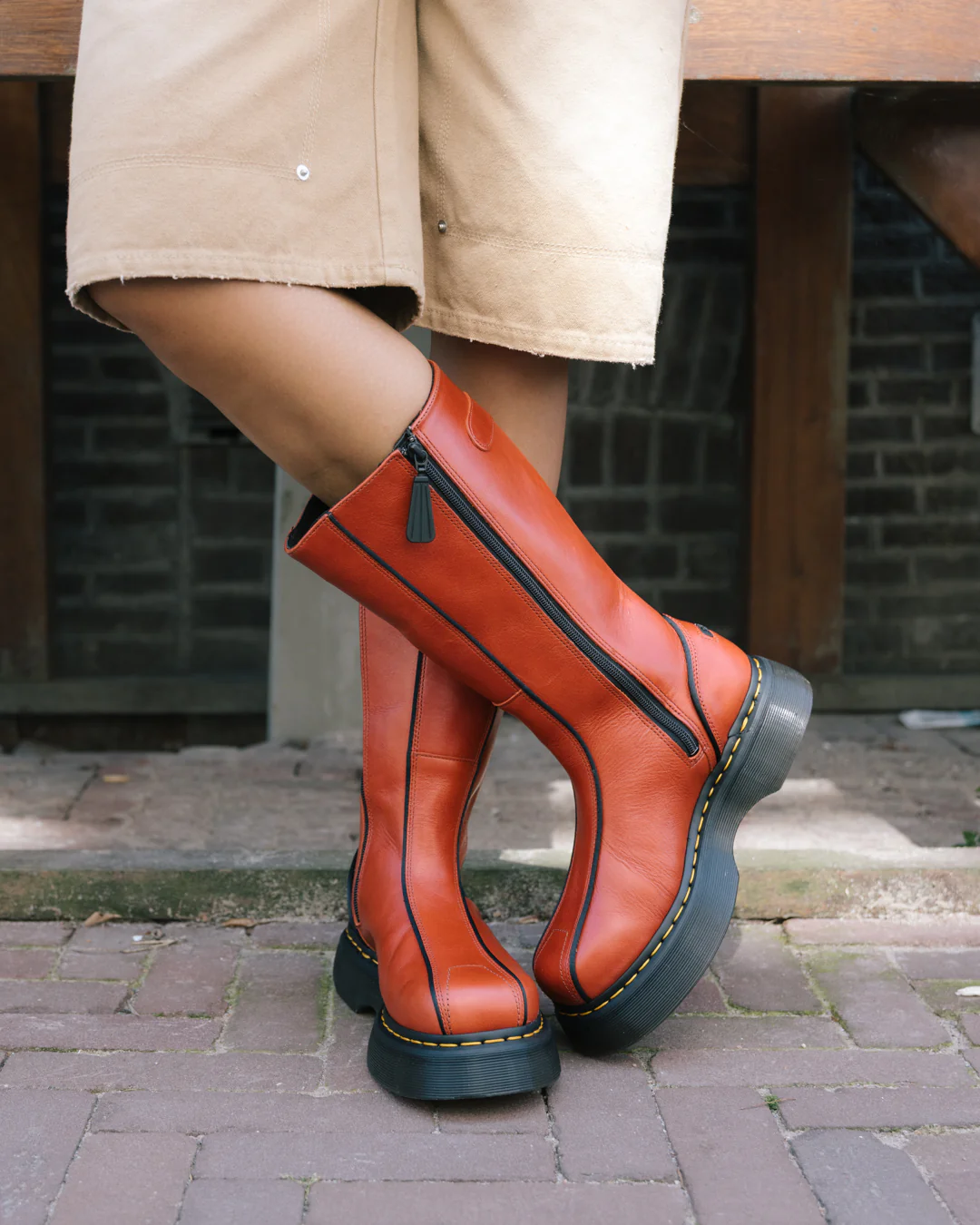 Dr. Martens Buzz Hi Flame Orange Boots - Image 7