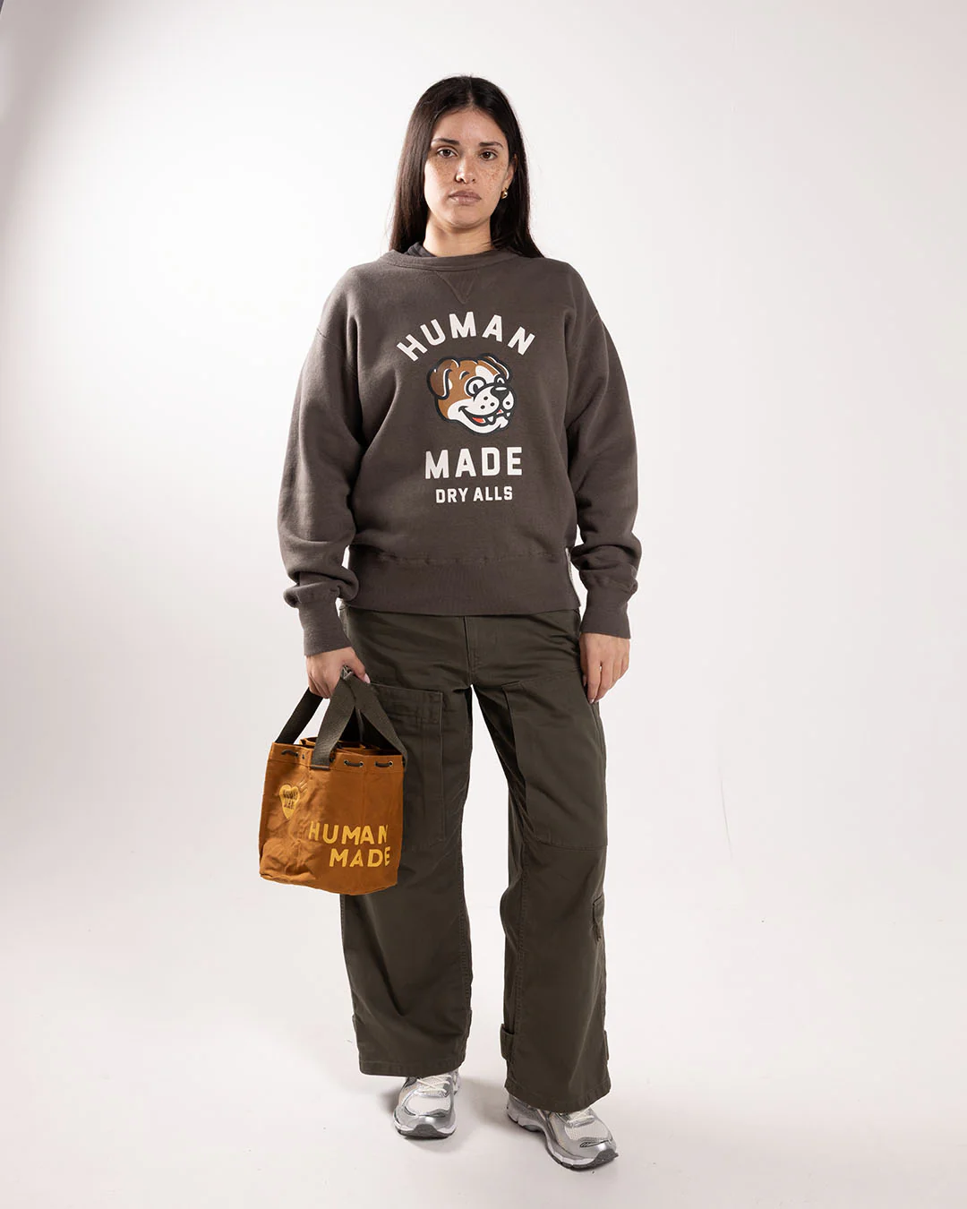 Human Made Drawstring Bag Brown - Image 7