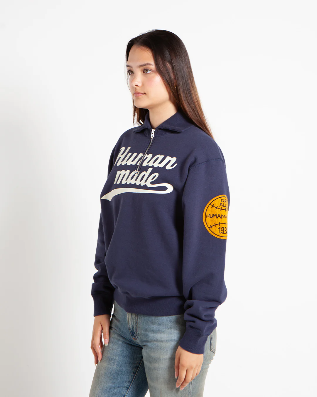 Human Made Half-Zip Sweatshirt Navy - Image 2