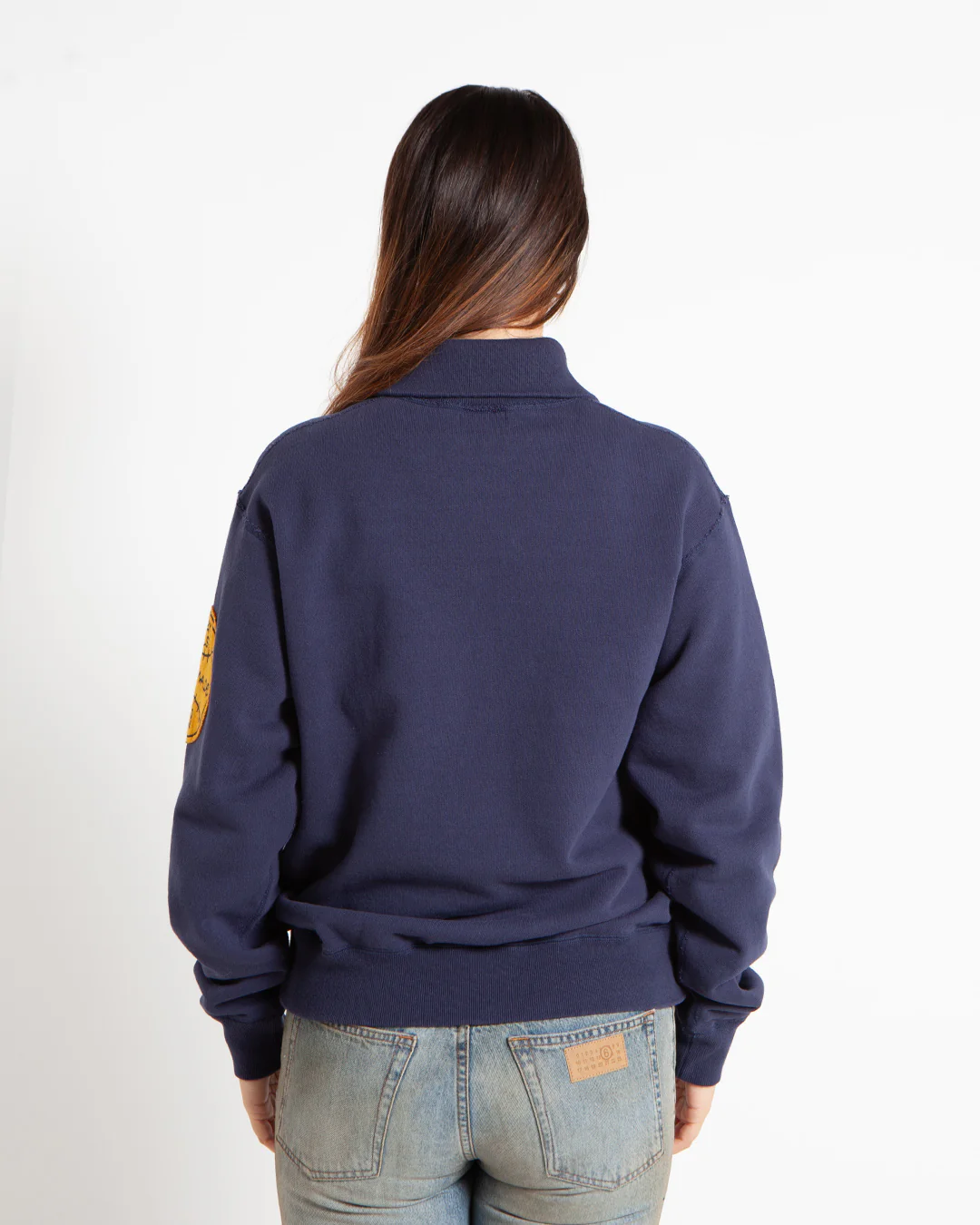 Human Made Half-Zip Sweatshirt Navy - Image 3