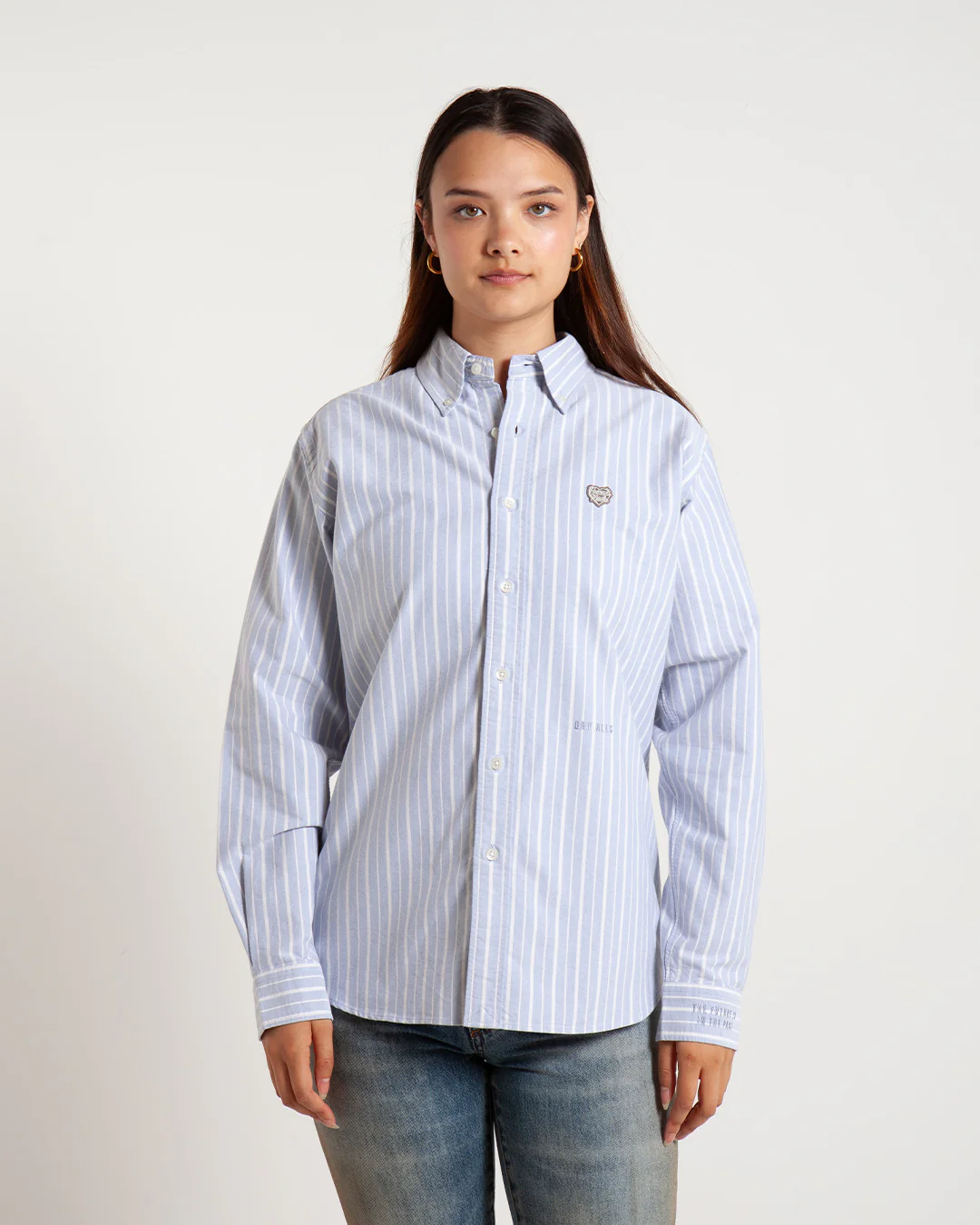 Human Made Stripe Ox B.D. Shirt Blue