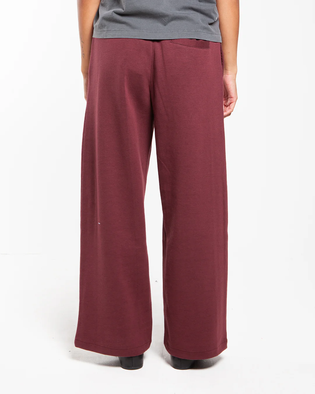Kijun Double Line Track Pants Burgundy - Image 3