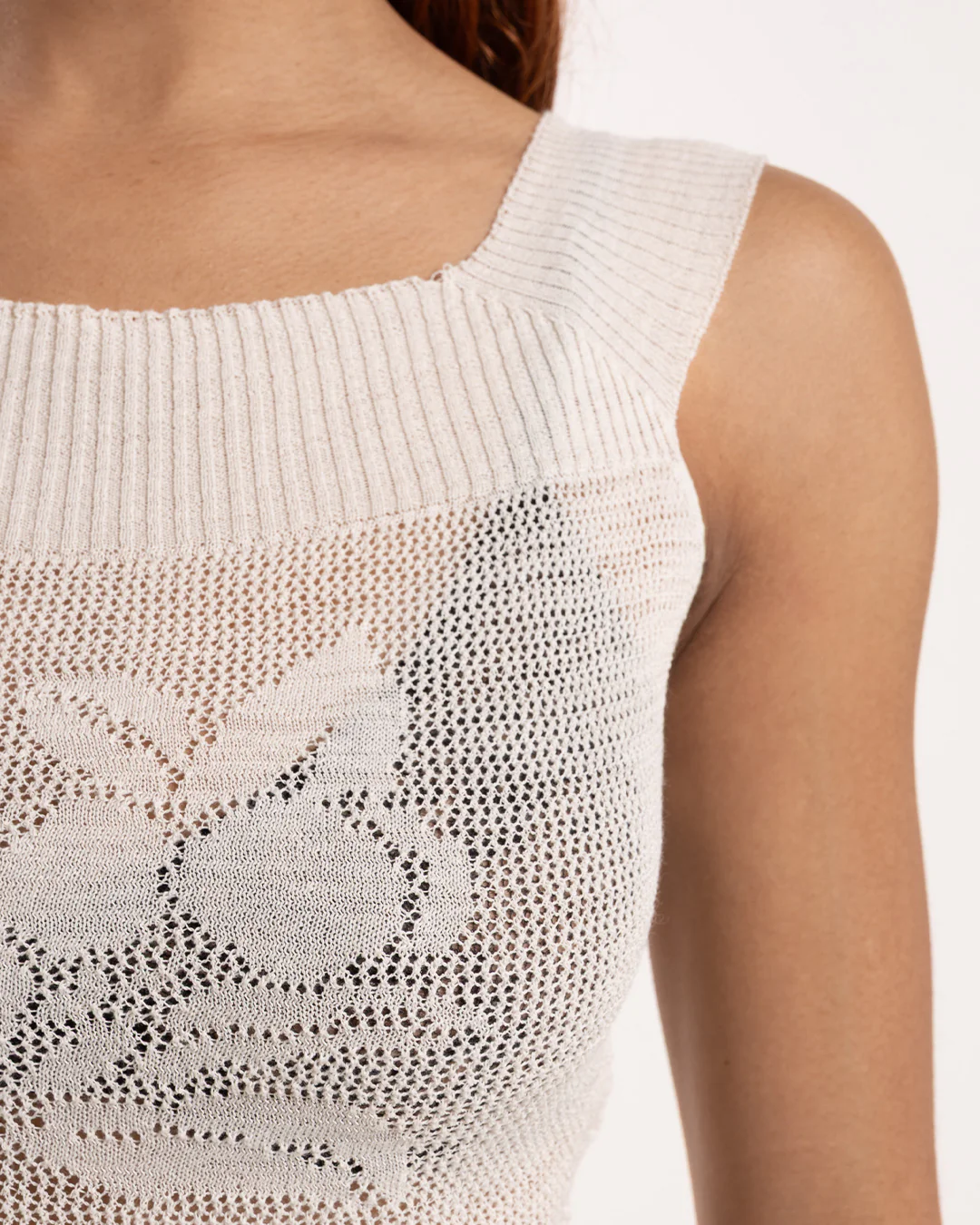 Kijun Plum Sheer Knit Top Ivory - Image 4