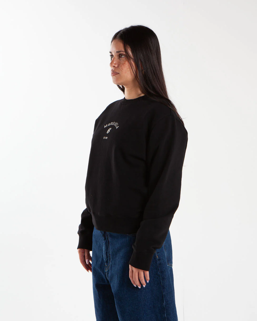 MM6 Maison Margiela Logo Sweatshirt Black - Image 2