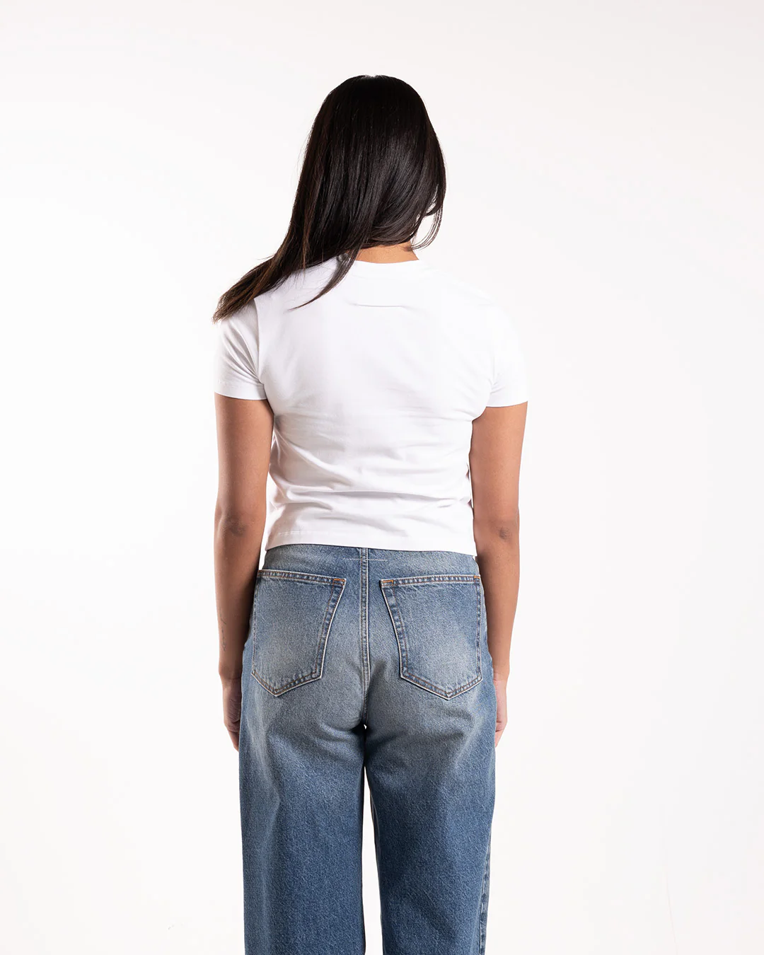 MM6 Maison Margiela Print Cropped Tee White - Image 3