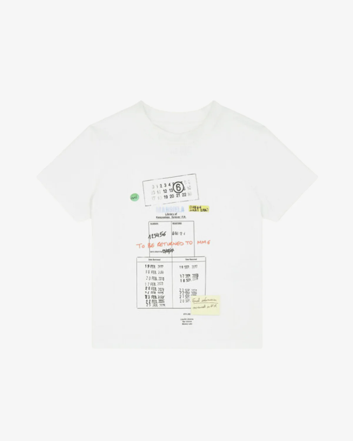 MM6 Maison Margiela Print Cropped Tee White - Image 4