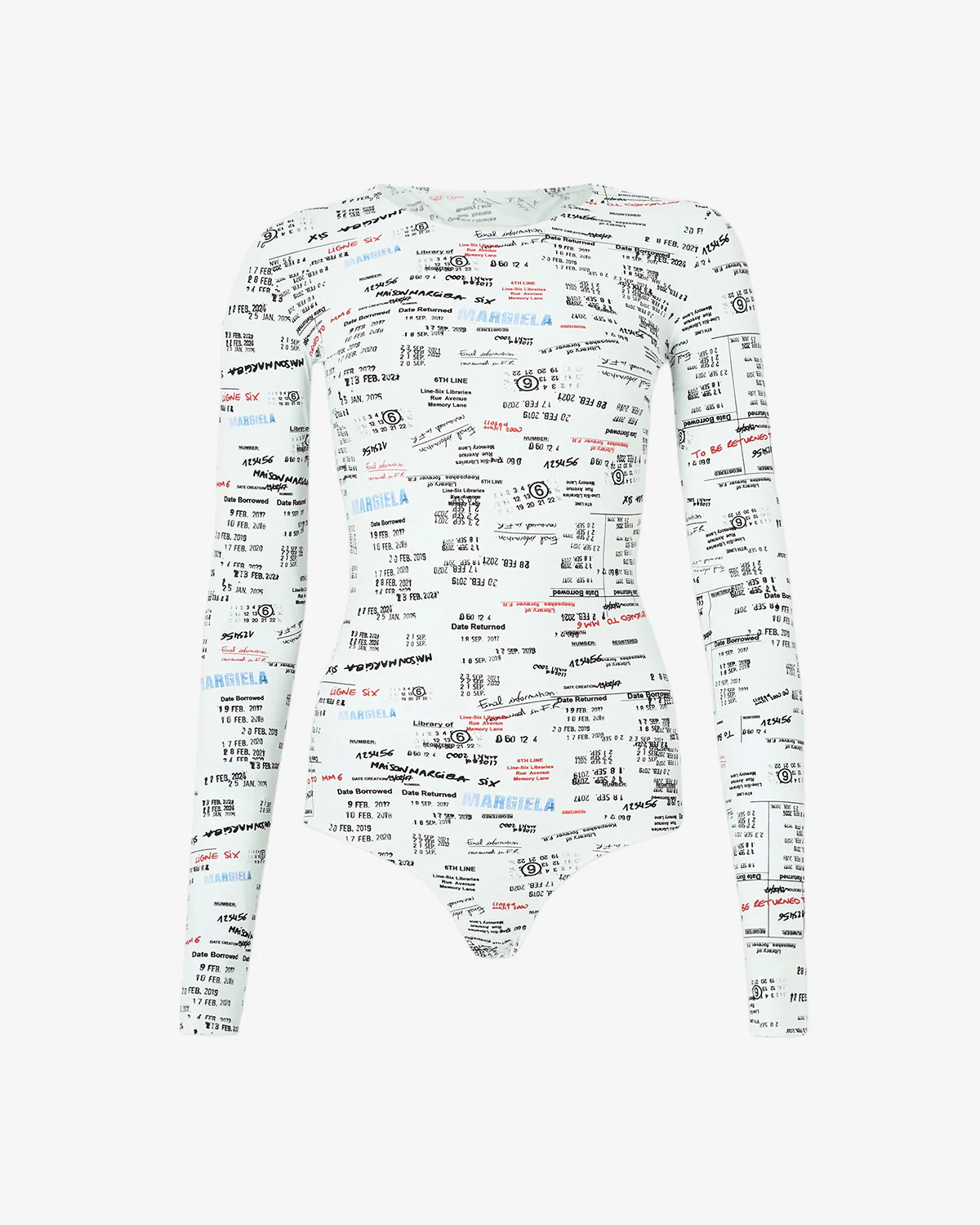 MM6 Maison Margiela Printed Bodysuit White - Image 4