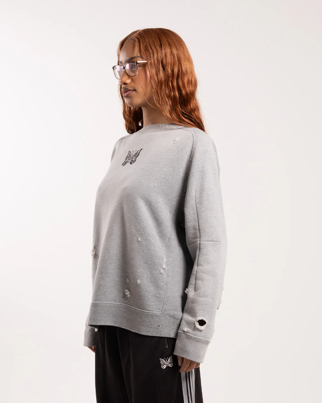 Needles Deconstructed Sweatshirt Grey - Image 2