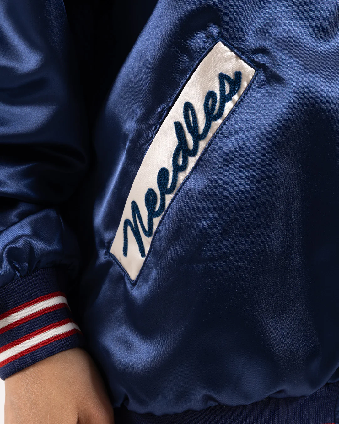 Needles Stadium Jacket - Poly Sateen Navy - Image 4