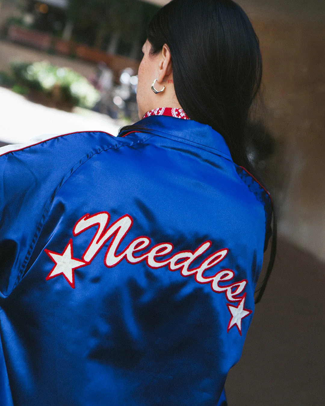 Needles Stadium Jacket - Poly Sateen Navy - Image 6