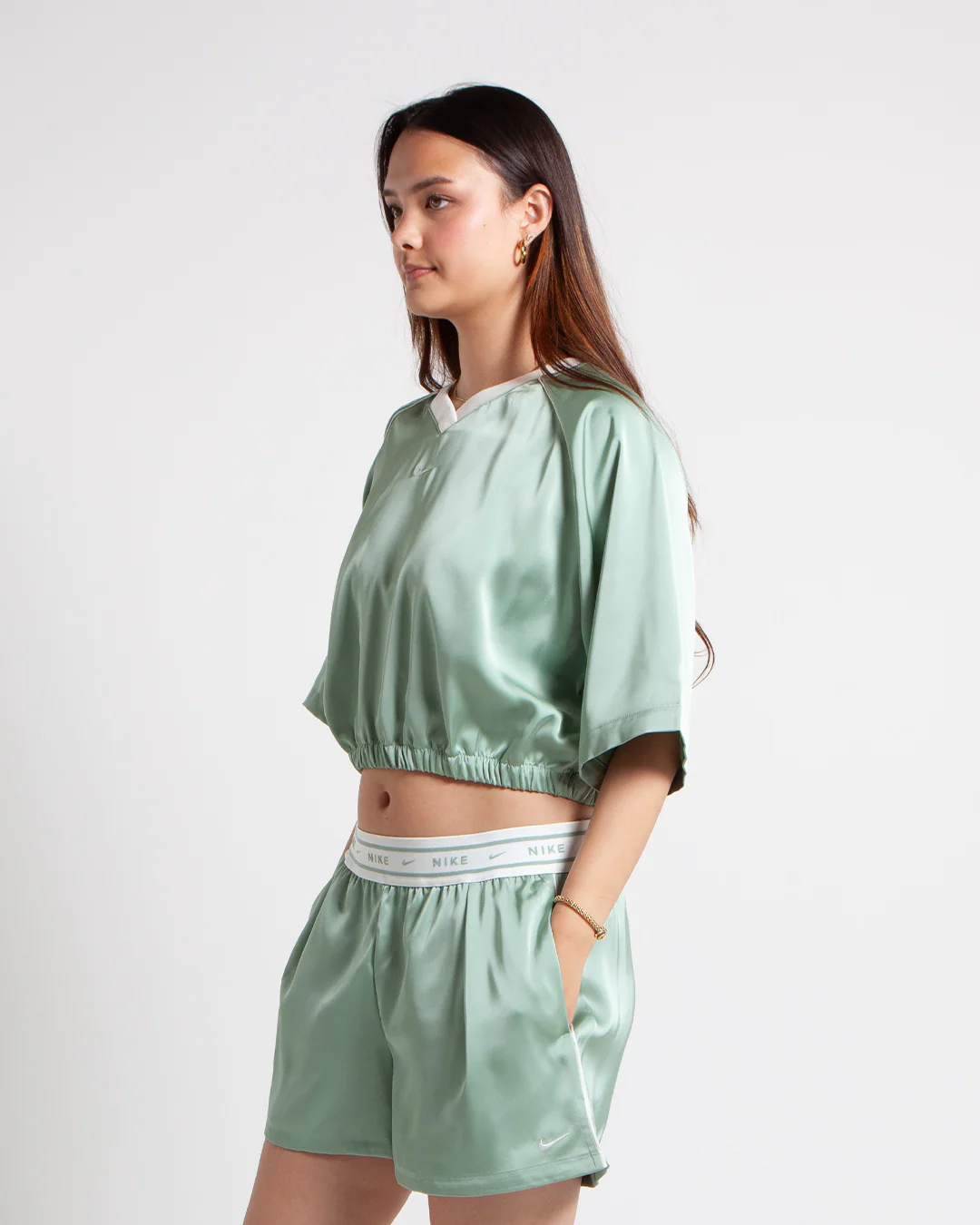 Nike Sportswear Satin Top Steam/Sail - Image 2