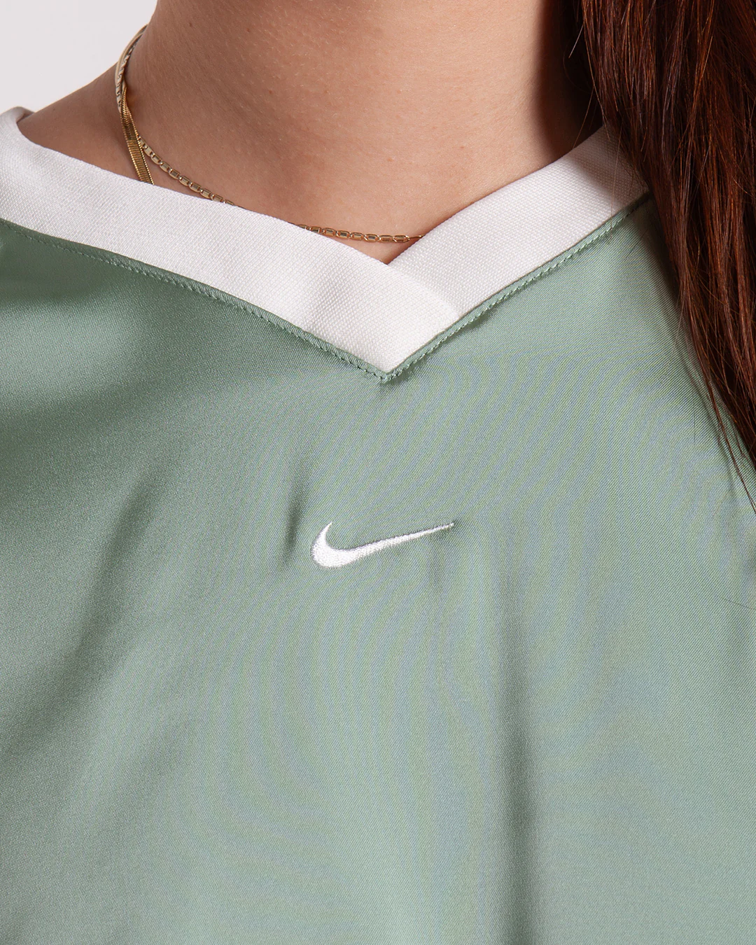 Nike Sportswear Satin Top Steam/Sail - Image 4