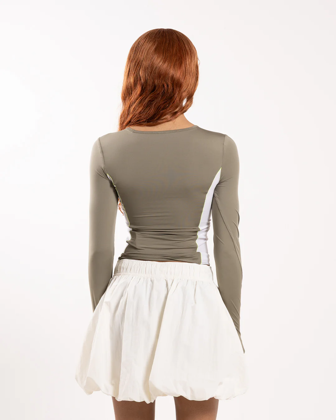 Nike Sportswear Shox Long Sleeve Top Silver Sage/White - Image 4