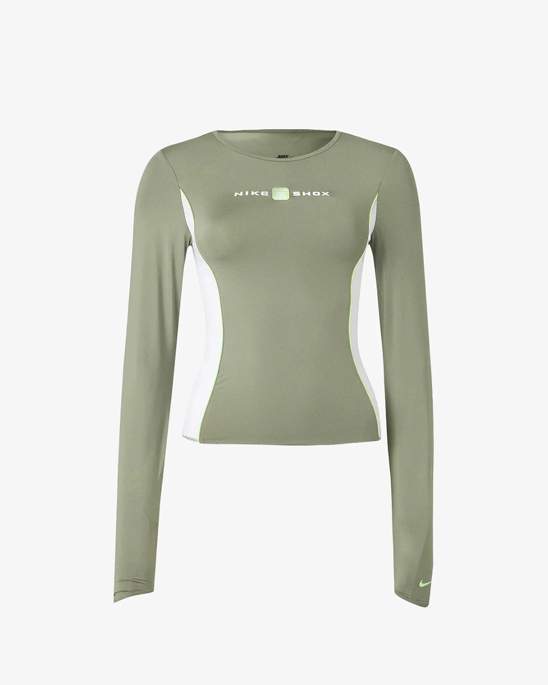 Nike Sportswear Shox Long Sleeve Top Silver Sage/White - Image 6