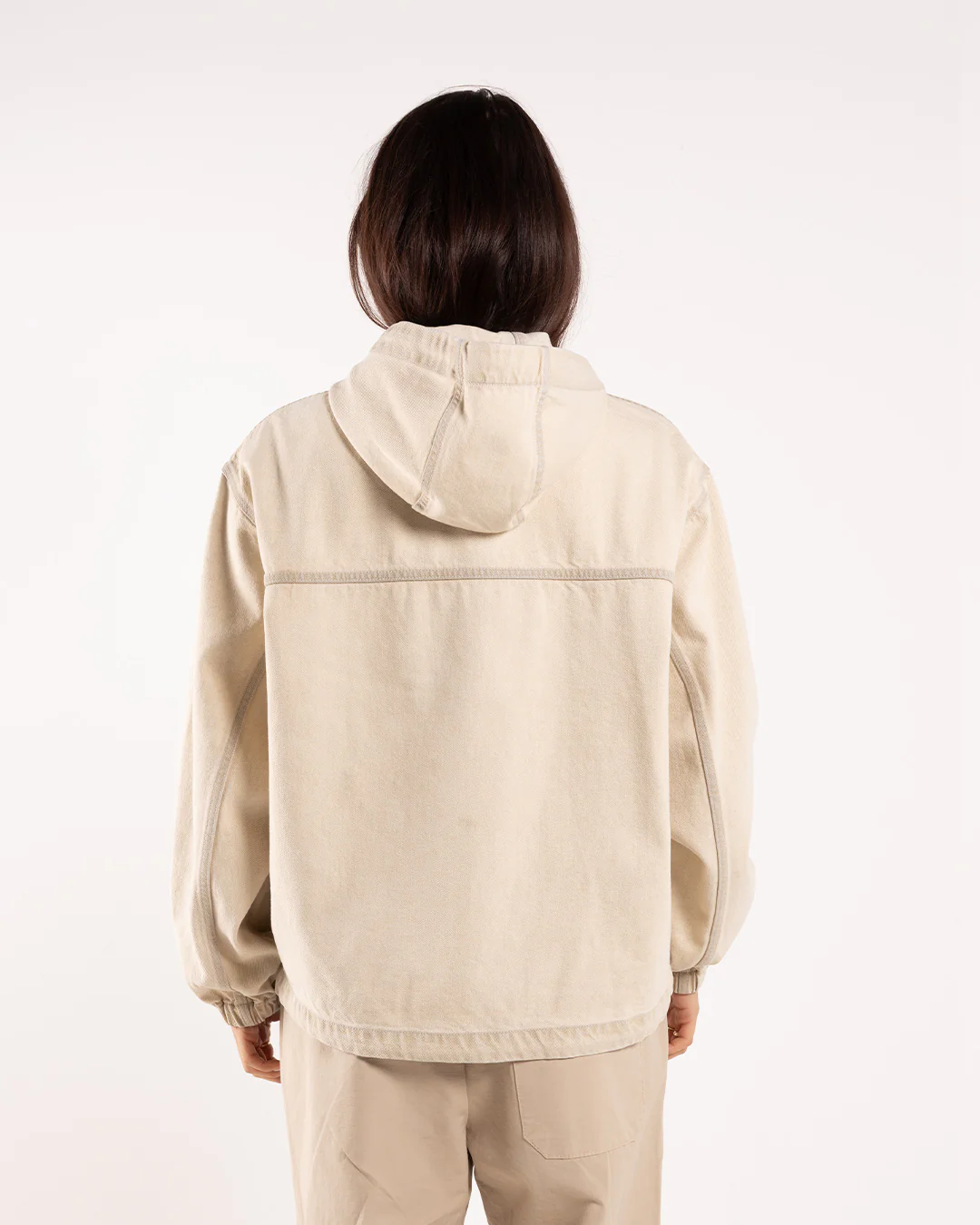 No Problemo Workwear Denim Jacket Sand - Image 3