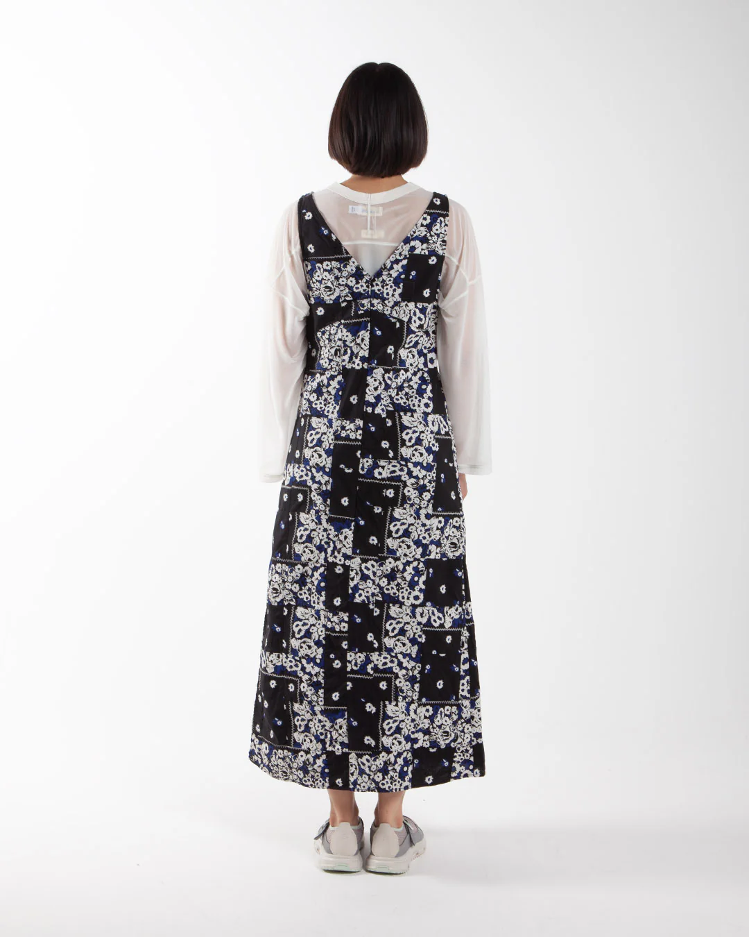 Nomarhythm Textile DYG Patchwork Slip Dress Black White - Image 3