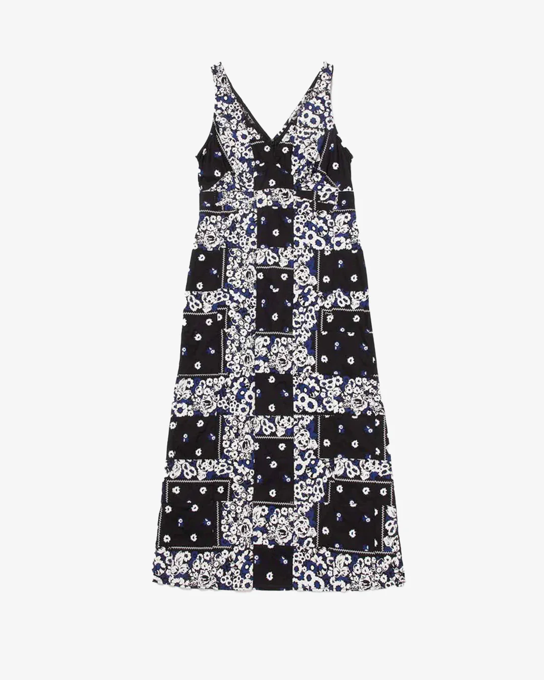 Nomarhythm Textile DYG Patchwork Slip Dress Black White - Image 5