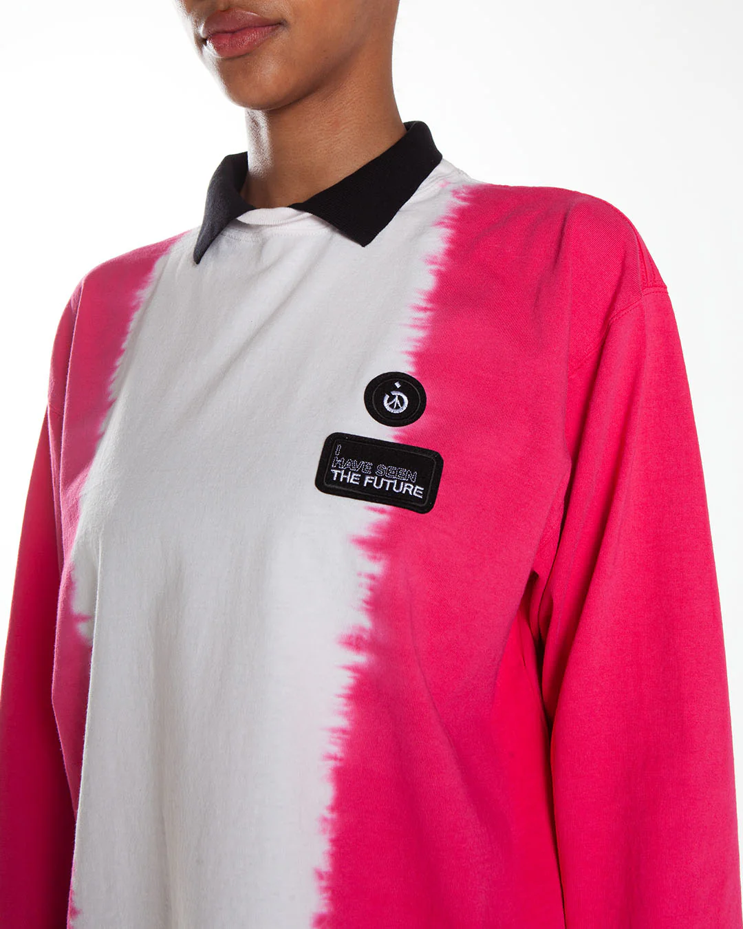 Nomarhythm Textile Hand Dye Polo Tee Shirt Pink - Image 4