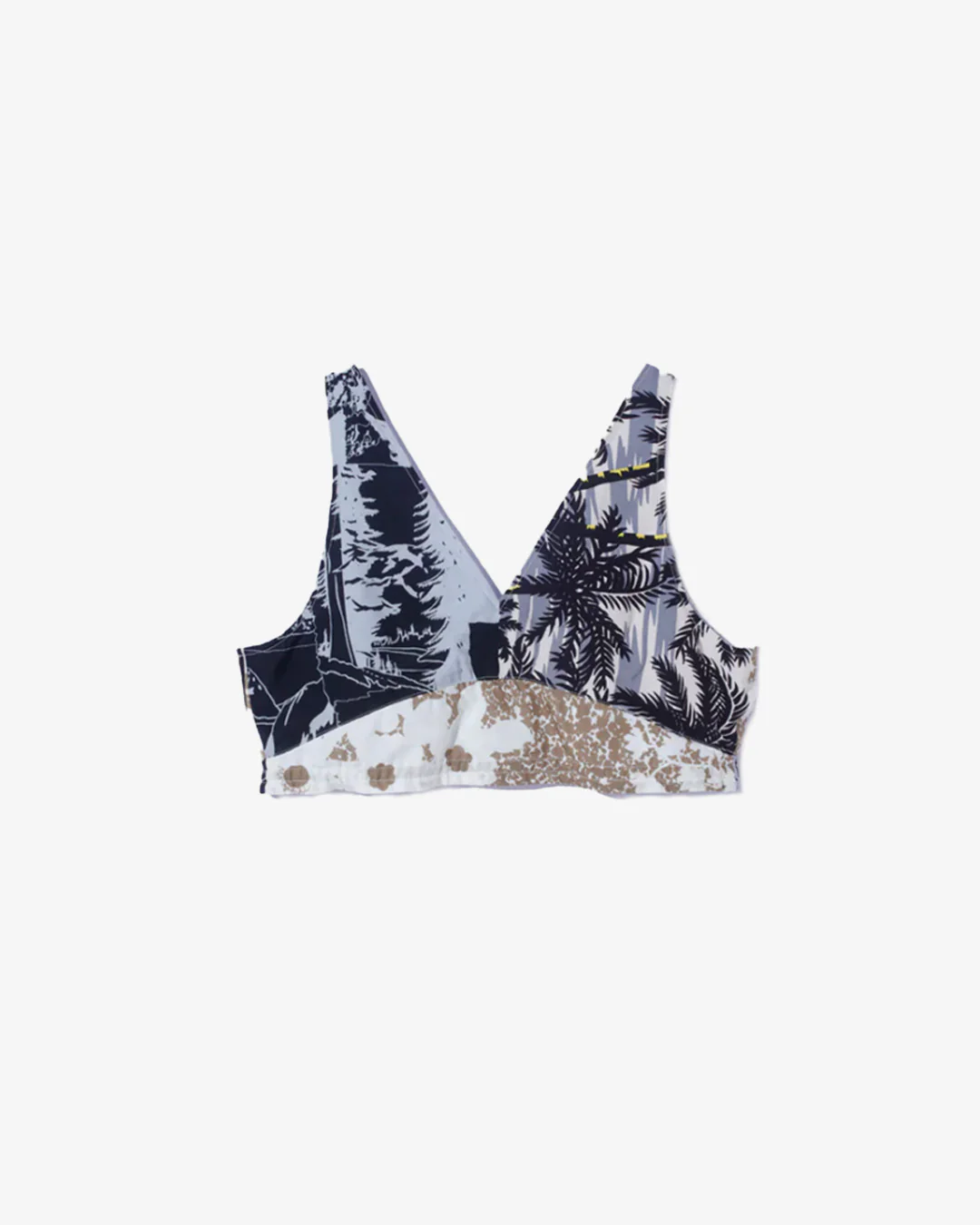 Nomarhythm Textile Patchwork Bra Top Beige Mix - Image 5