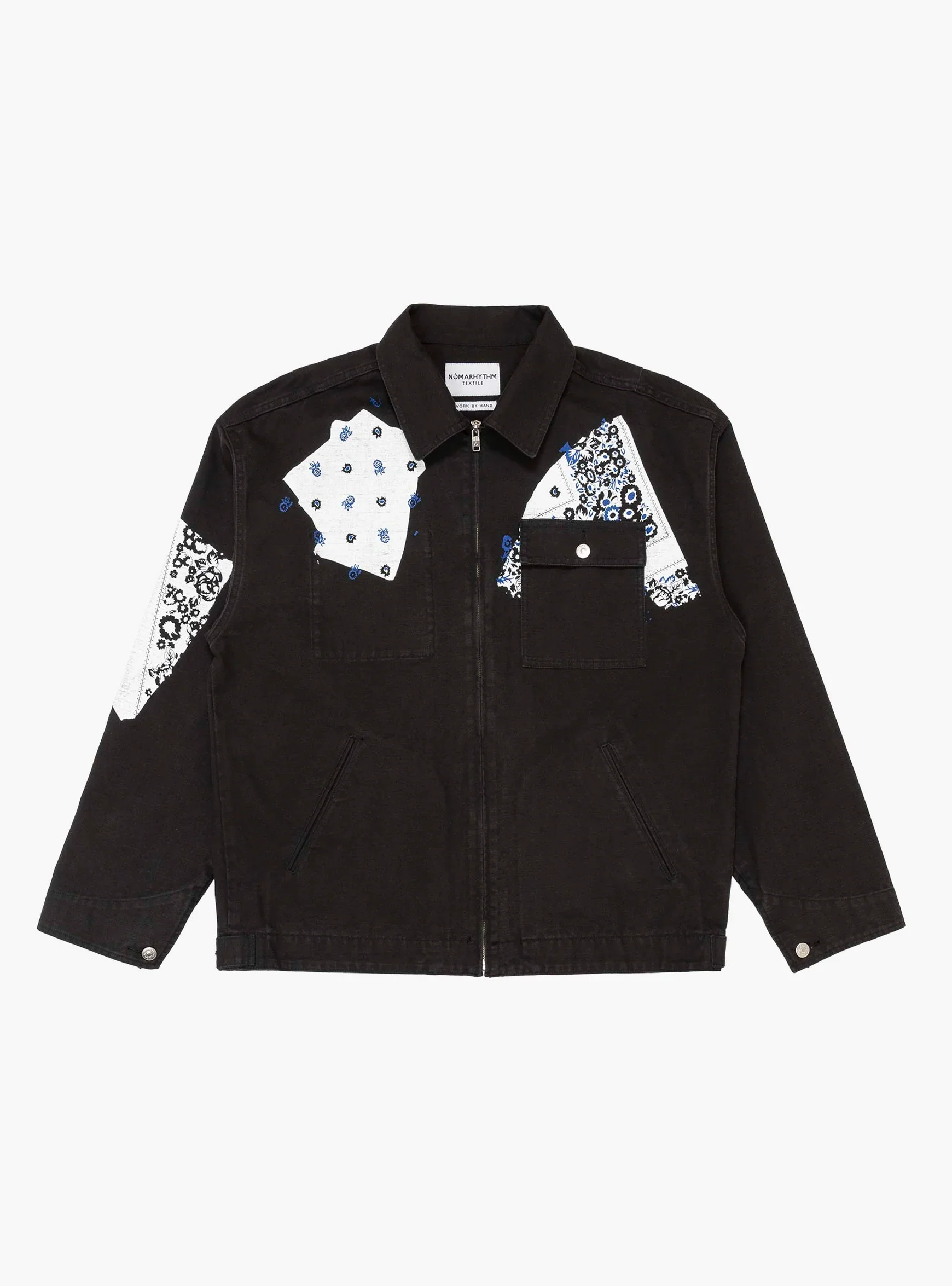 Nomarhythm Textile Sign Print Work Jacket Black - Image 4
