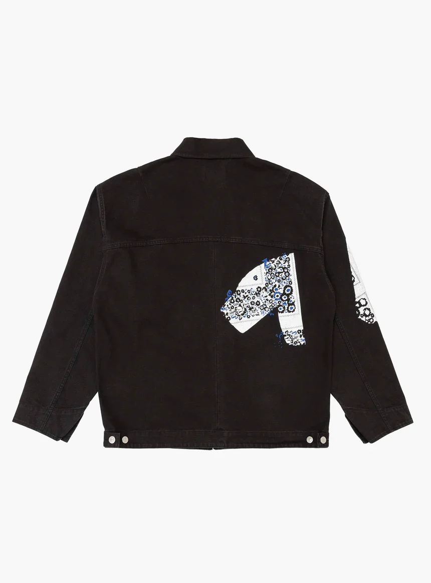 Nomarhythm Textile Sign Print Work Jacket Black - Image 5