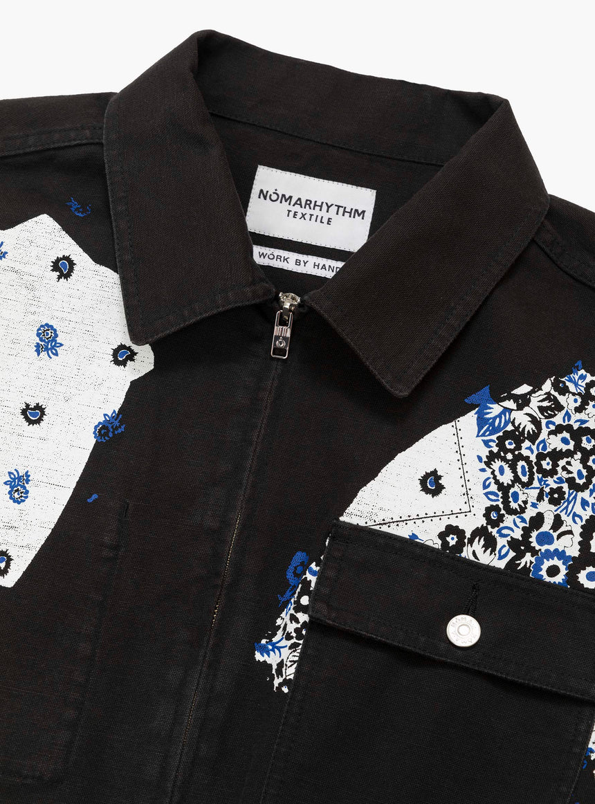 Nomarhythm Textile Sign Print Work Jacket Black - Image 6