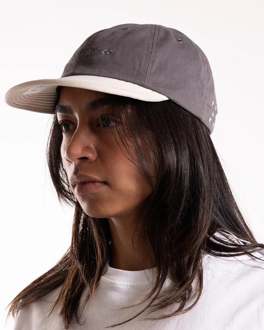 Pop Trading Company 2 Tone Flexfoam Hat Charcoal/Off White - Image 4