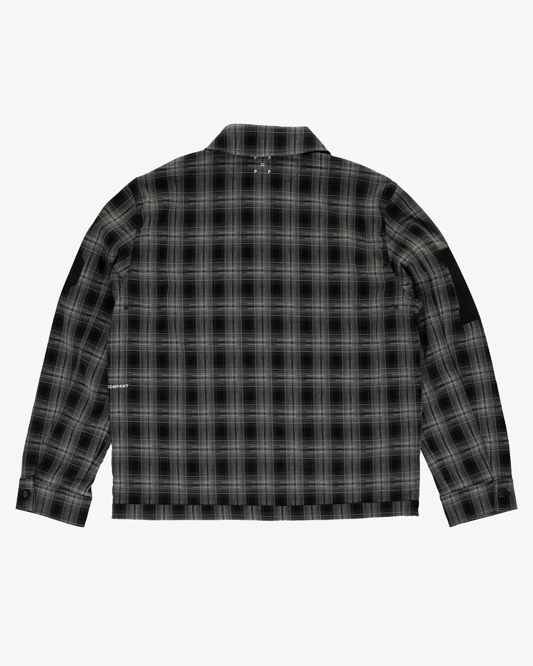 Pop Trading Company Checked Football Jacket Charcoal - Image 5