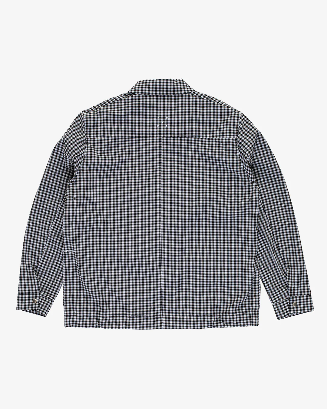 Pop Trading Company Gingham Boxer Overshirt Black/Off White - Image 5