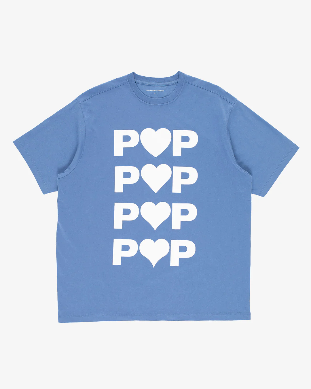 Pop Trading Company Hearts T-Shirt Dutch Blue - Image 4